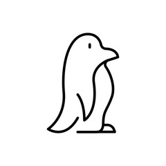 Penguin outline icons, minimalist vector illustration ,simple transparent graphic element .Isolated on white background