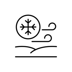 Cold wind outline icons, minimalist vector illustration ,simple transparent graphic element .Isolated on white background