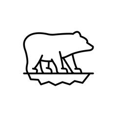 Polar bear outline icons, minimalist vector illustration ,simple transparent graphic element .Isolated on white background