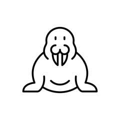 Walrus outline icons, minimalist vector illustration ,simple transparent graphic element .Isolated on white background