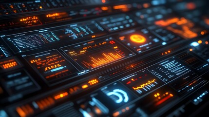 Obraz premium Advanced digital health records system in use, with glowing charts and data points, showcasing modern medical technology in a clean design.