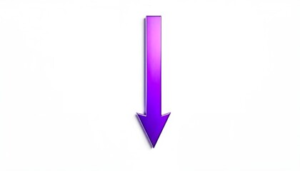 A purple arrow pointing down on a white background
