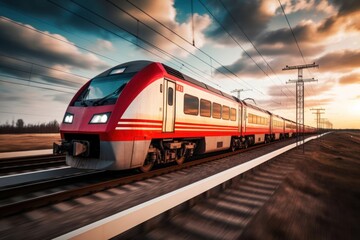 Fototapeta premium Train locomotive vehicle railway.