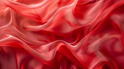 Obraz premium soft and fluid abstract background of semitransparent red silk fabric perfect for visual aesthetics and modern artistic compositions