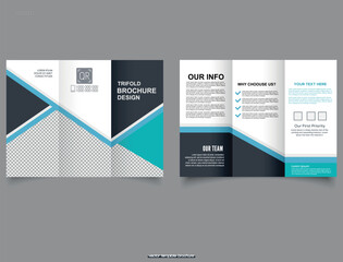 Corporate business trifold brochure template. Modern Clinic, Healthcare