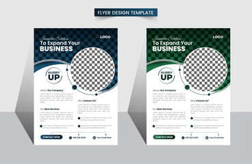  Modern company flyer template, abstract business flyer.