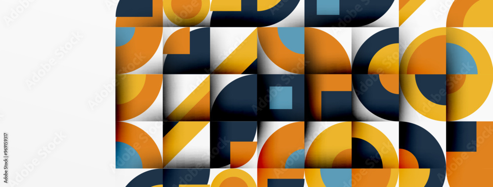 Poster geometric design abstract background - circles squares