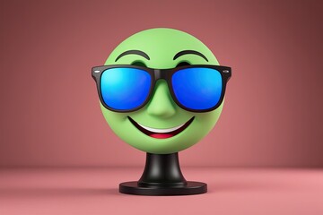 3D Rendered Cool Sunglasses Smiley Face Emoticon