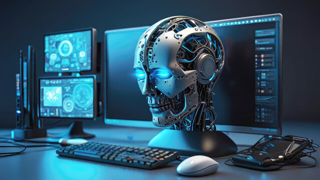 Data science processing and analysis, artificial intelligence concept.