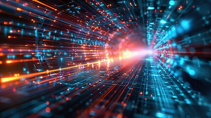 Fototapeta premium dynamic and immersive ultra futurist tech abstract background highlighting colorful geometric shapes and smooth textures for contemporary digital artwork