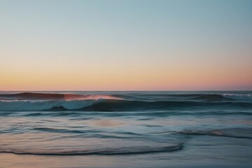 Fototapeta premium Golden Hour Ocean Waves Color Blend Effect on White Background