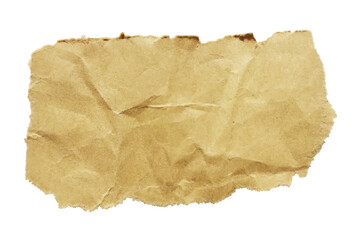 Crumpled, tattered torn scrap of old paper for headline, text, note