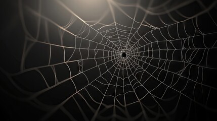 Spooky halloween spider web on dark background - scary horror vector design with creepy web elements for halloween decor, perfect for posters, invitations, and eerie-themed projects