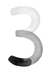 Handcrafted watercolor number 