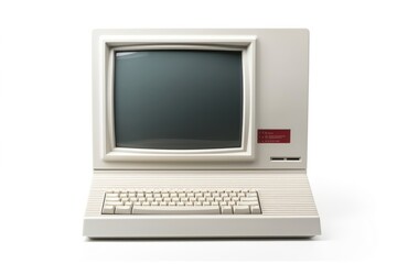 Computer screen white background.