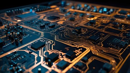 close up of electronic circuit board