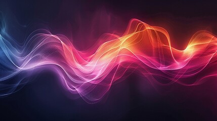 Fototapeta premium stunning abstract design featuring vibrant waves that glow in darkness, offering a unique and energetic aesthetic ideal for creative artwork