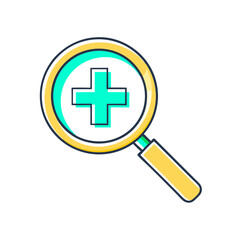 Fototapeta premium Zoom Tool Icon in Bright Colors for Image Editing and Design 