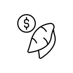 Cassava price outline icons, minimalist vector illustration ,simple transparent graphic element .Isolated on white background