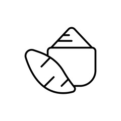 Cassava flour outline icons, minimalist vector illustration ,simple transparent graphic element .Isolated on white background