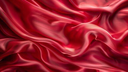 Fototapeta premium red satin silky fabric background perfect for showcasing the elegance, softness, and luxurious texture of stylish fashion cloth