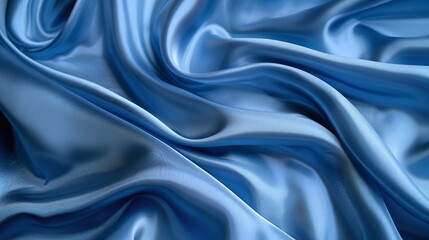 Obraz premium glossy blue silky fabric background with a smooth texture perfect for showcasing the softness and elegance of luxury textiles in designs