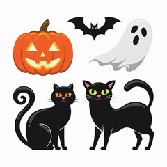 set of halloween pumpkins