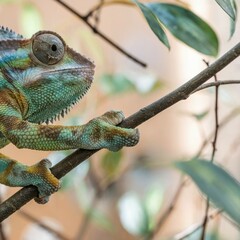 Close-Up of a Chameleon's Foot Gripping a Branch