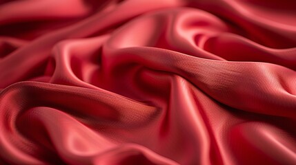 Fototapeta premium silky red fabric background in satin with a rich texture and vibrant shine ideal for creating an elegant and luxurious textile concept