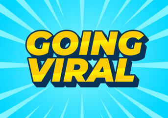 Going viral. Text effect in 3D style with modern colors