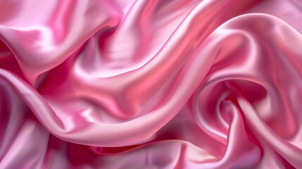 Obraz premium glossy pink silk satin fabric background perfect for showcasing luxury material and elegant softness in fashion and textile illustrations