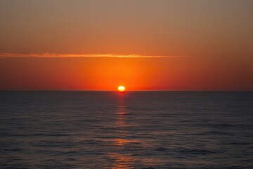 Breathtaking Ocean Sunset with Serene Background Landscape