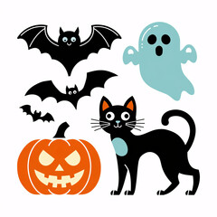 Fototapeta premium set of halloween pumpkins