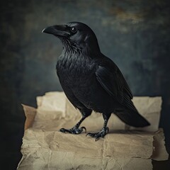 Fototapeta premium raven isolated on paper background