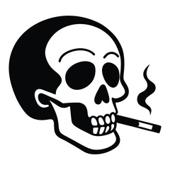 a skull with a skull and a cigarette in it