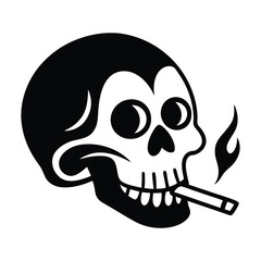 a skull with a skull and a cigarette in it