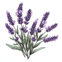 Vibrant Lavender Bouquet Against White Background