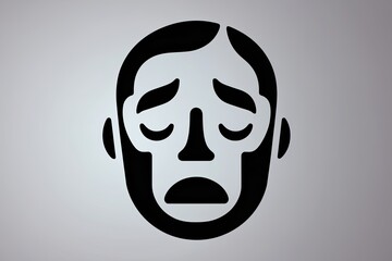 Fototapeta premium 3D Fear Expression Icon with Clean Design and Overwhelmed Face Representation