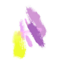 Vivid yellow and pink artistic brushstroke stains