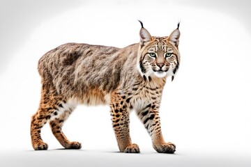 Obraz premium Bobcat animal on white background، Ai Generated