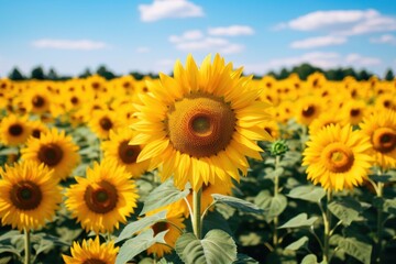 Fototapeta premium Sunflower field sunflower agriculture landscape.