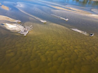 Drying out of the river bed during the summer drought, climate changes causing depletion of surface...
