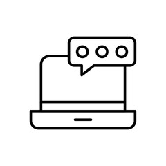 Online chat outline icons, minimalist vector illustration ,simple transparent graphic element .Isolated on white background