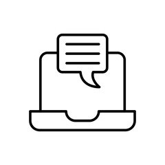 Online chat outline icons, minimalist vector illustration ,simple transparent graphic element .Isolated on white background