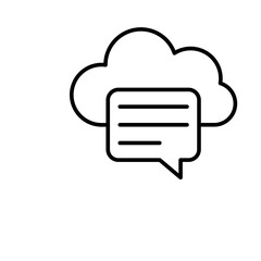 Online chat outline icons, minimalist vector illustration ,simple transparent graphic element .Isolated on white background