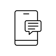 Online chat outline icons, minimalist vector illustration ,simple transparent graphic element .Isolated on white background