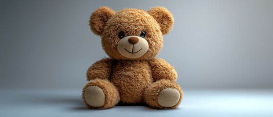 Obraz premium Adorable Plush Toy with Big Eyes and Fluffy Texture, Radiating Comfort