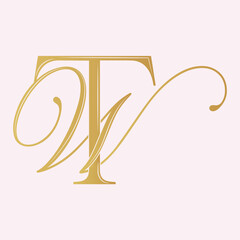 WT, TW, logo WT, Letter WT, monogram WT, vector, logo, Wedding Monogram Initials, Wedding Logo,Wedding Monogram, Logo Design