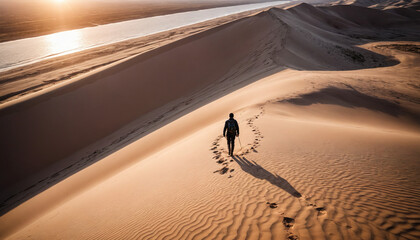 Sand Dunes Mysteries in Cloudy Summer: The Adventurer's Quest Enveloped in Landslide