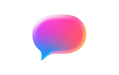 A simple rounded speech bubble on white background,png